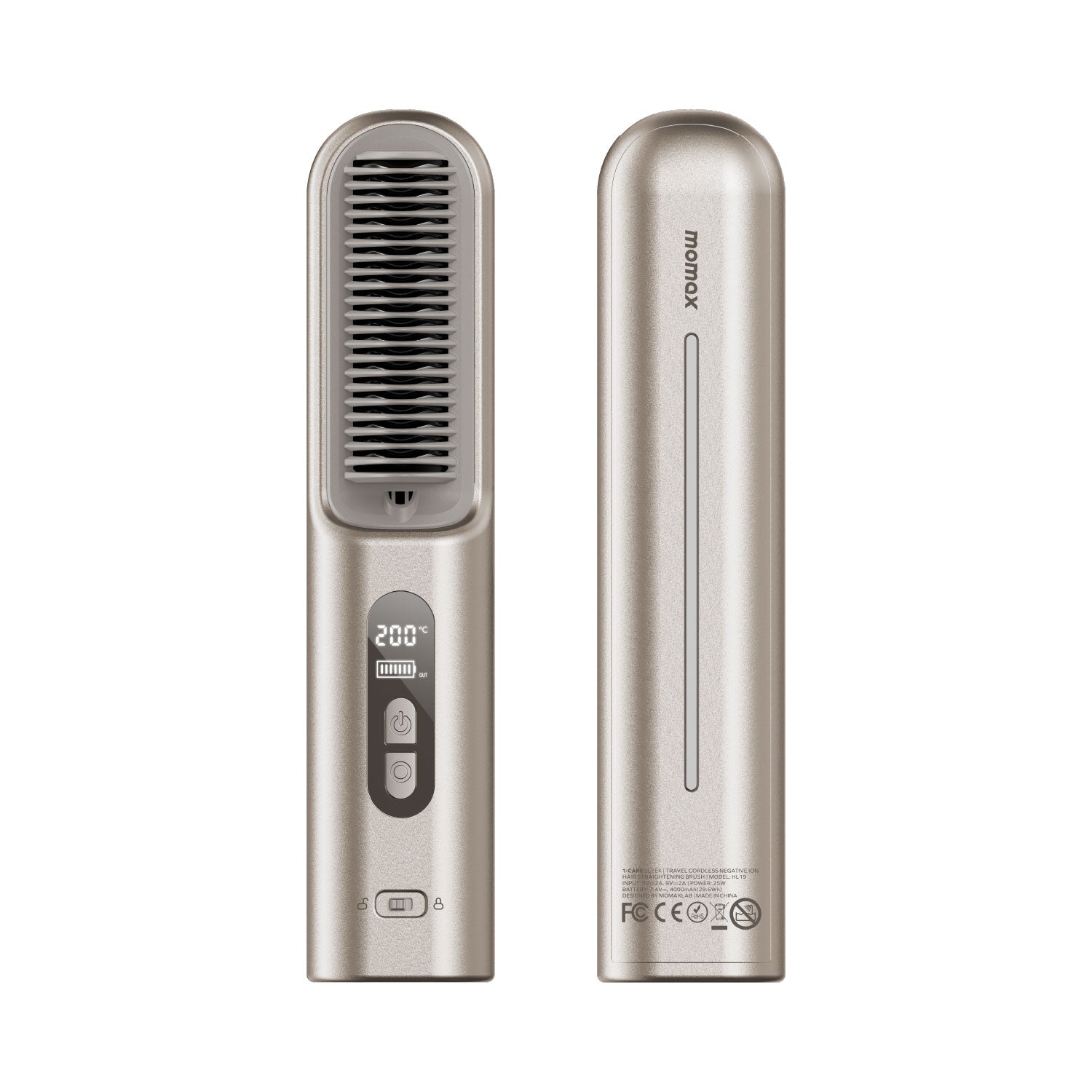 1-Care Sleek Travel Cordless Negative Ion Hair Straightening Brush