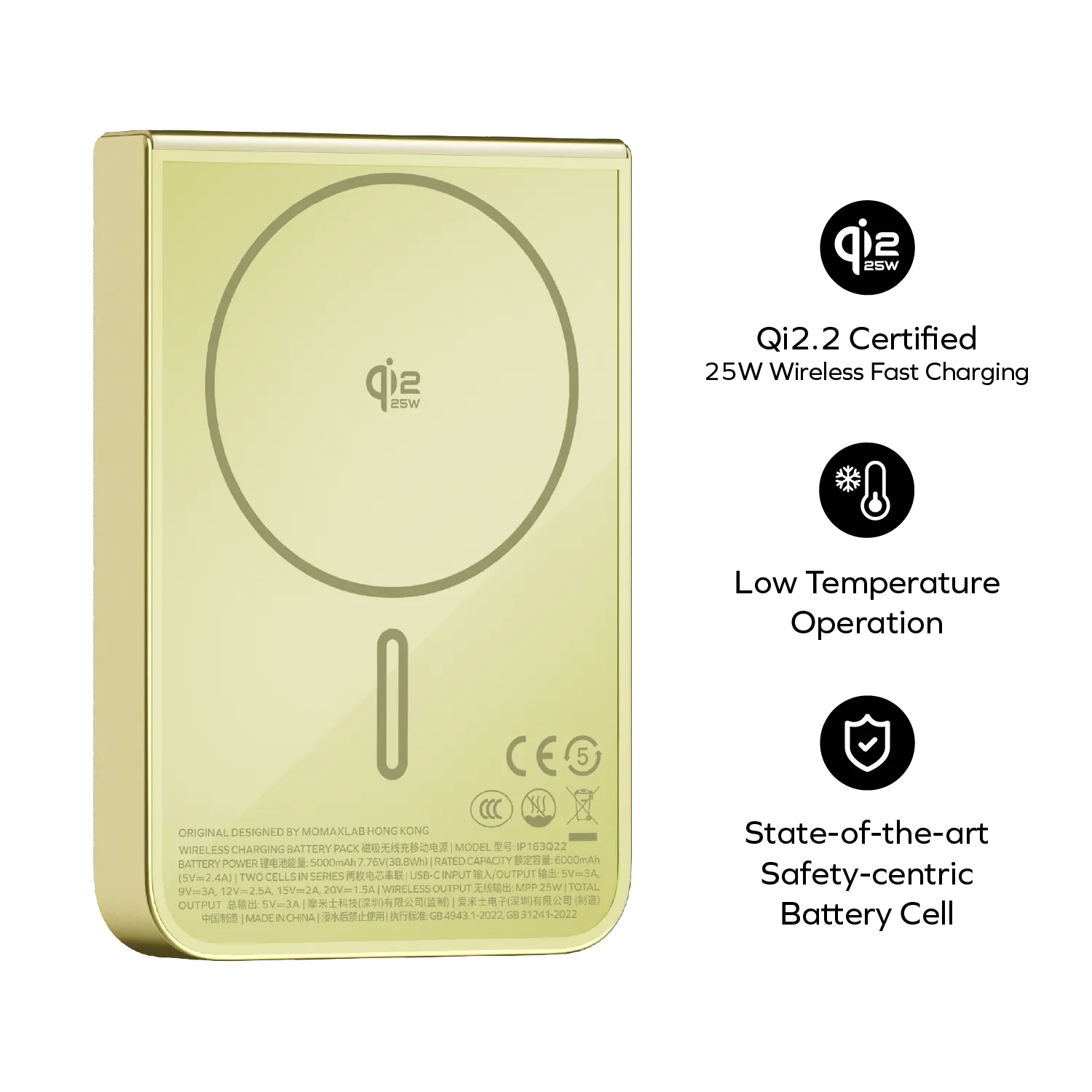 1-Power S.Pass² 10000mAh Semi SSB Magnetic Wireless Battery Pack (CCC)